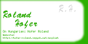 roland hofer business card